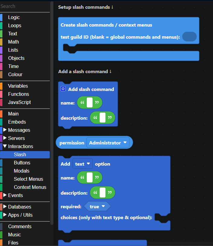 Slash commands category