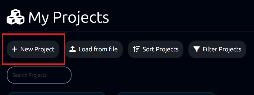 New project button