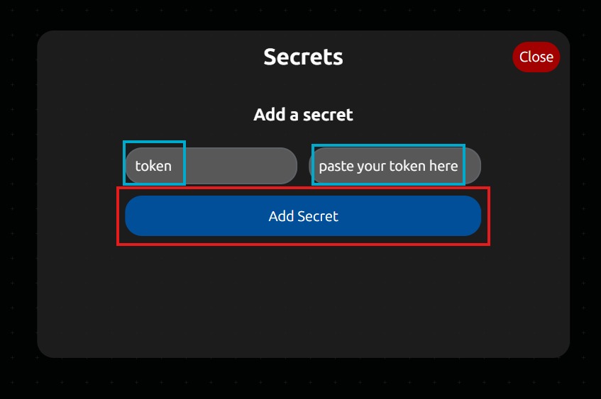 Secrets panel