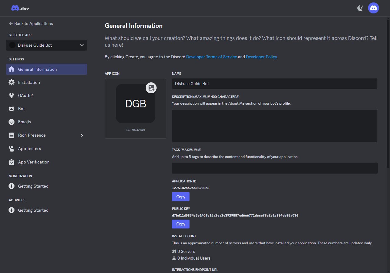 Discord bot information