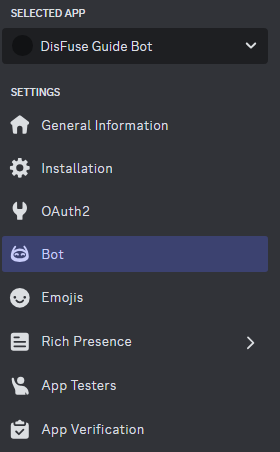 Bot tab