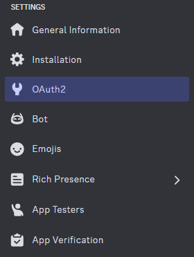 OAuth2 tab