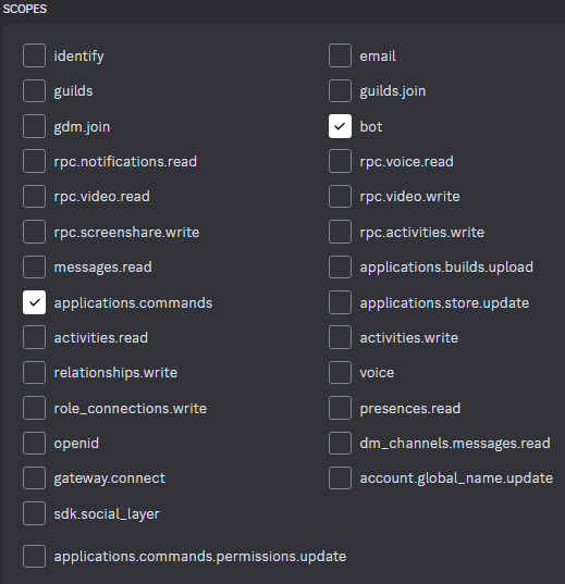 OAuth2 scopes