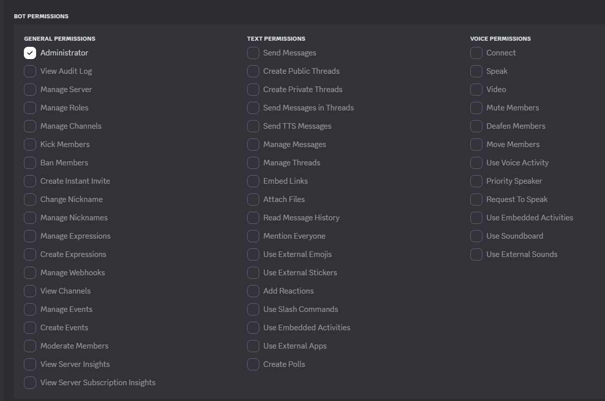 Bot permissions